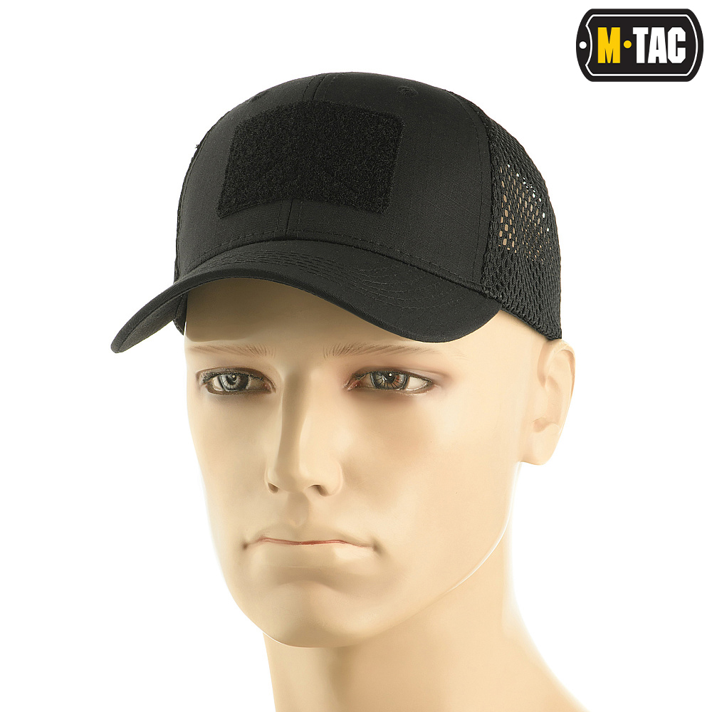 M-Tac czapka z daszkiem siatka na rzep Flex Rip-Stop Black S/M