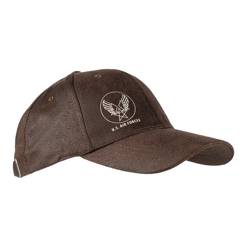 Czapka Baseball Cap U.S. Air Force Skórzana Brązowa FOSTEX